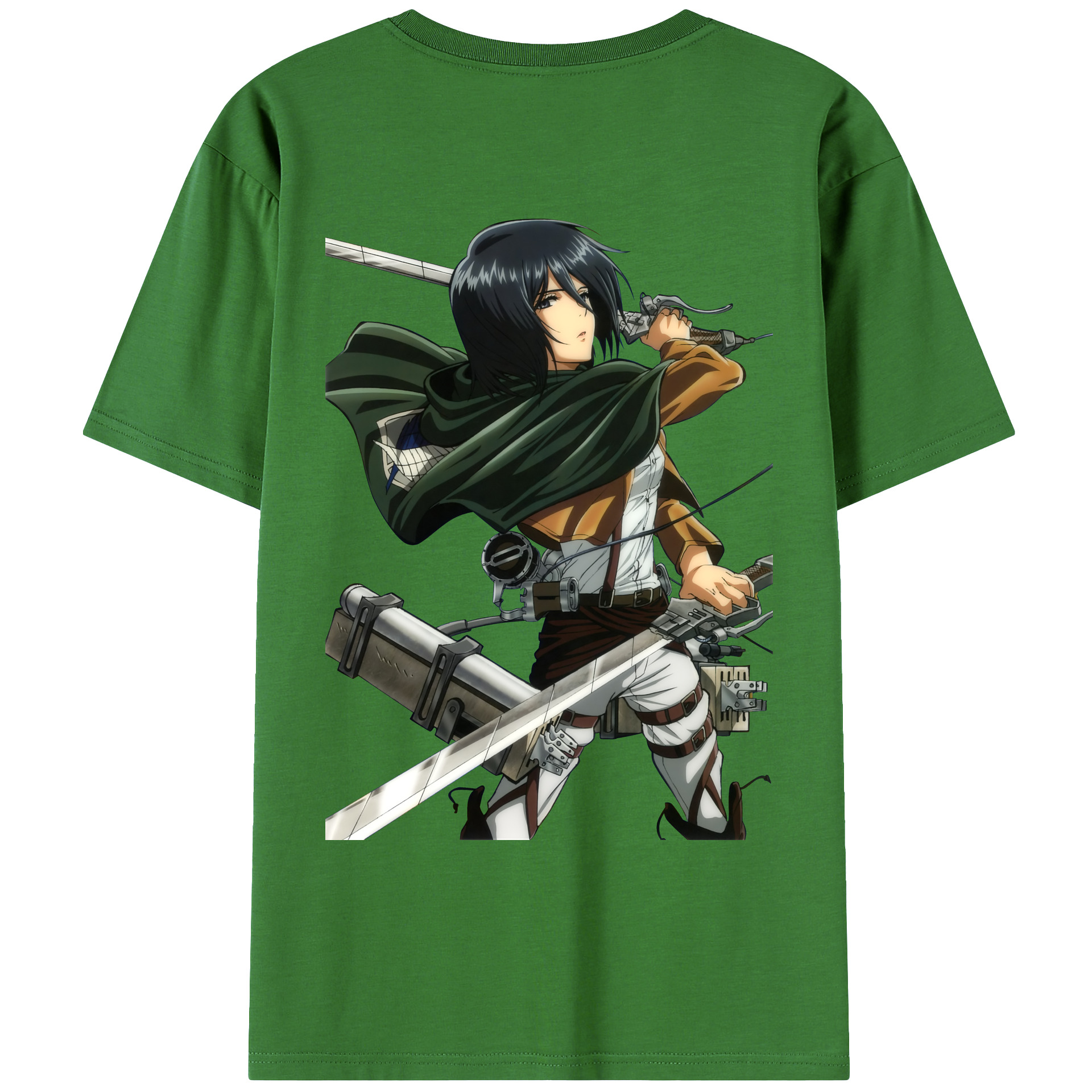 （画像用） 進撃の巨人 ミカサ·アッカーマン Attack on Titan Mikasa Ackerman レディース半袖Tシャツ(バックプリント)